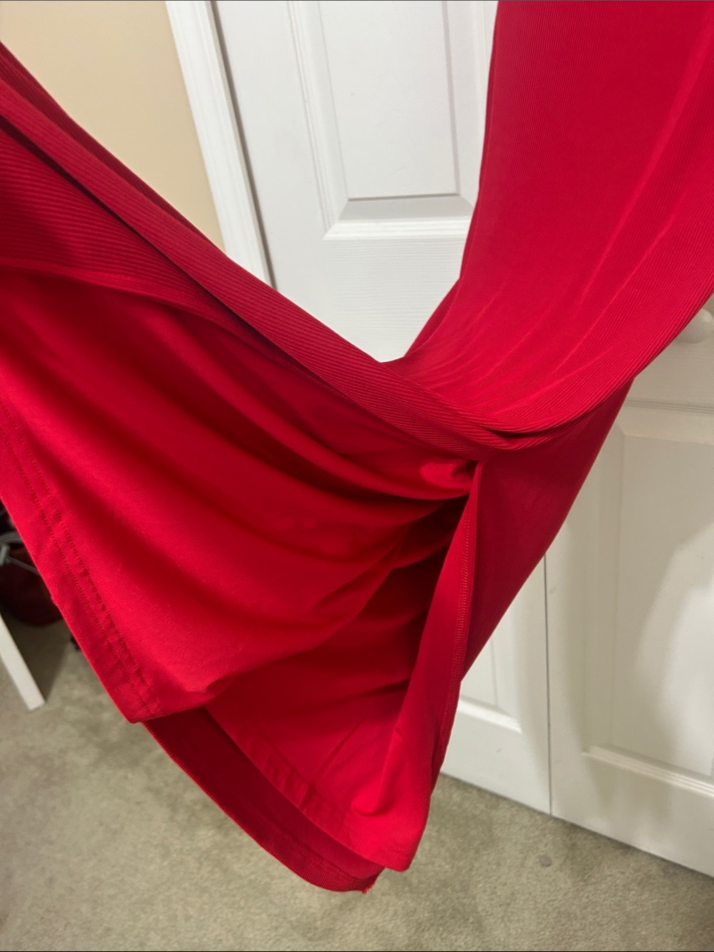 PrettyGarden Ribbed Red Strapless Summer Dress Sz M NWT length 46’ - Picture 8 of 9